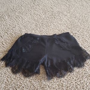 Black lace detail shorts